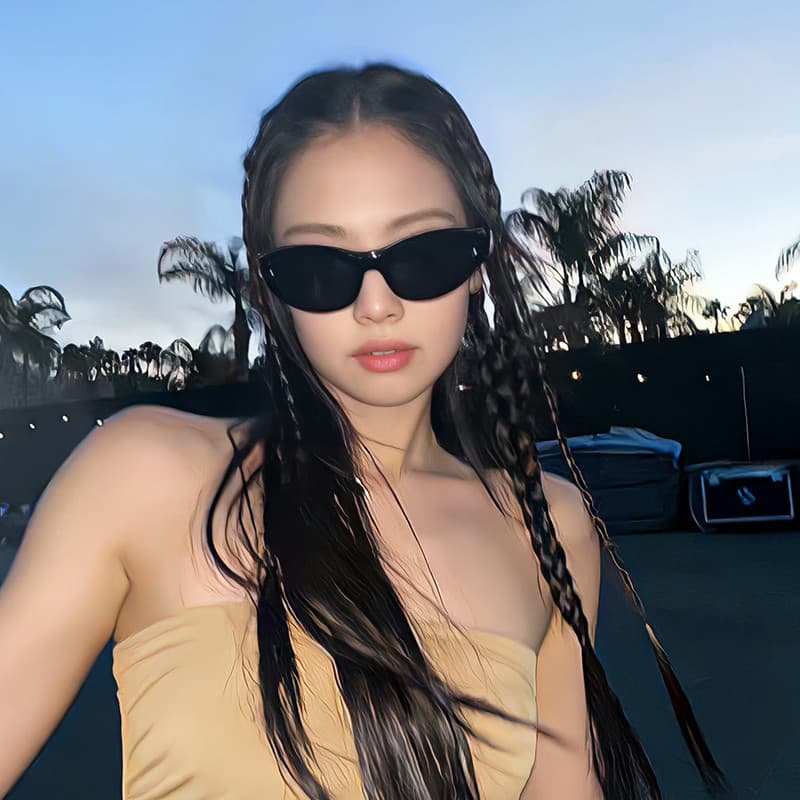 Millennium óculos de sol feminino legal tecnologia sentido califórnia quente menina Jennie mesmo estilo óculos Hip Hop r