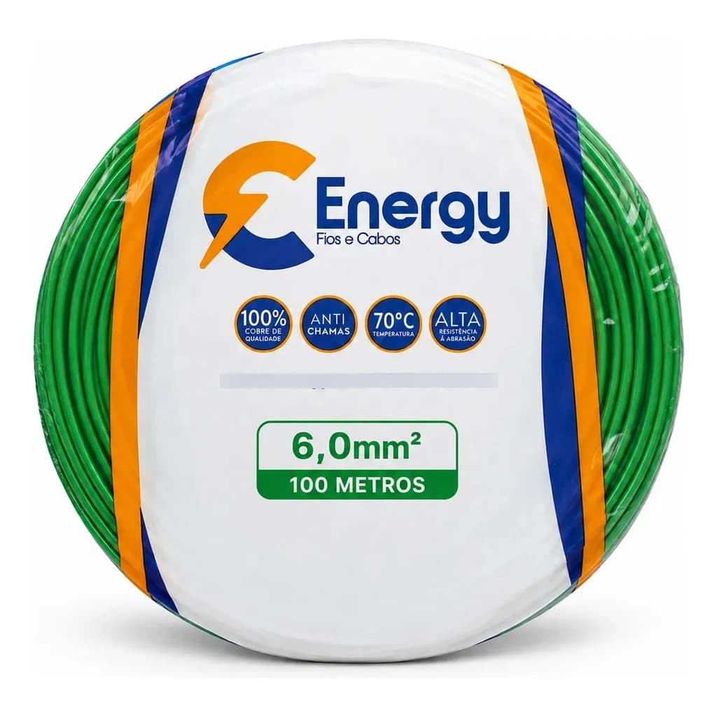 Cabo Flexível Energy 10mm 750v Rolo 100m Cobre