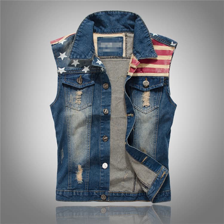 Estilo Botão Sem Mangas Denim Colete Masculino Casual Motocicleta Streetwear Em Camadas Topo Diário Festa Viagem Outfi
