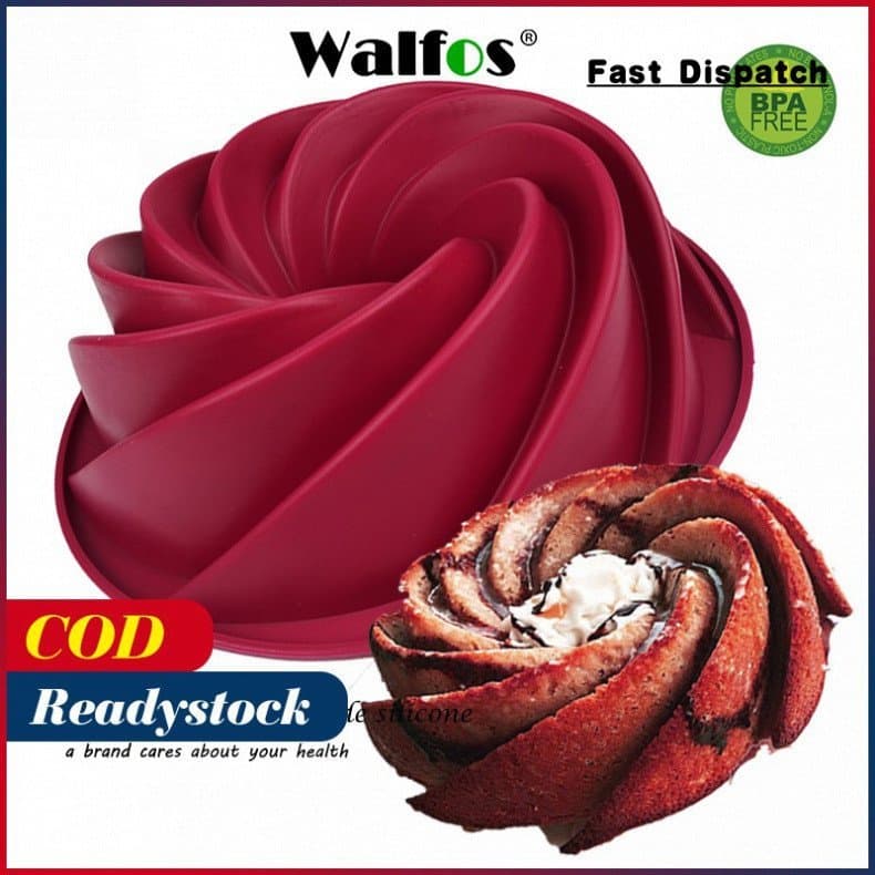 Walfos Forma de Silicone para Bolo de Manteiga em Forma de Espiral Grande 25x9cm 8PR2