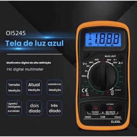 Multímetro Com Capacímetro Bip Original Digital Profissional BOM-6007