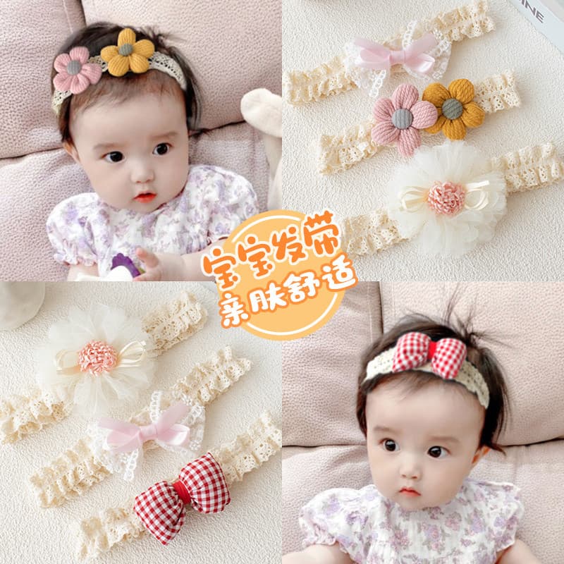 2025 novo estilo bebê flor arco bandana confortável pele-amigável acessórios para o cabelo do bebê doce bonito cocar
