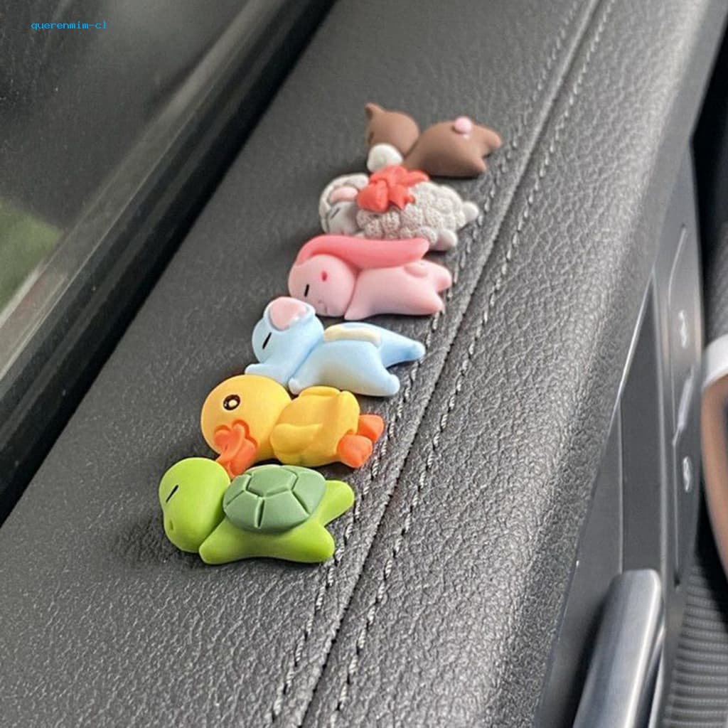 Window Edge Ornament Car Decoration Accessories 6pcs Cartoon Double-sided Tape Set for Computer Monitor – Cute and for