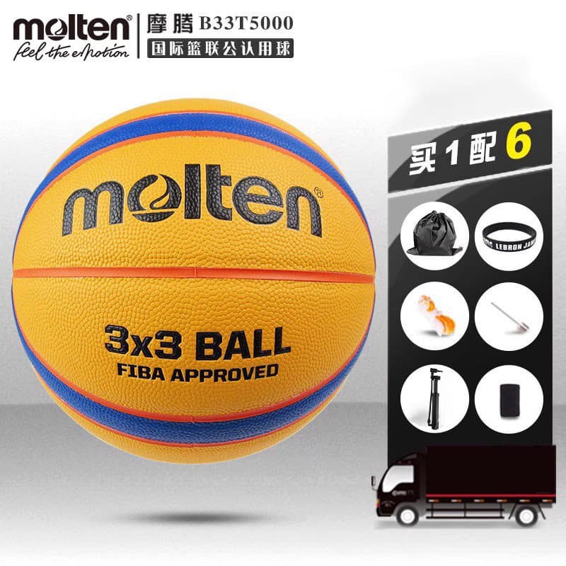 Basquete fundido fundido No. 6 3V3 Indoor Outdoor Universal Competition Training PU6 Bola Tamanho 7 Peso Bola