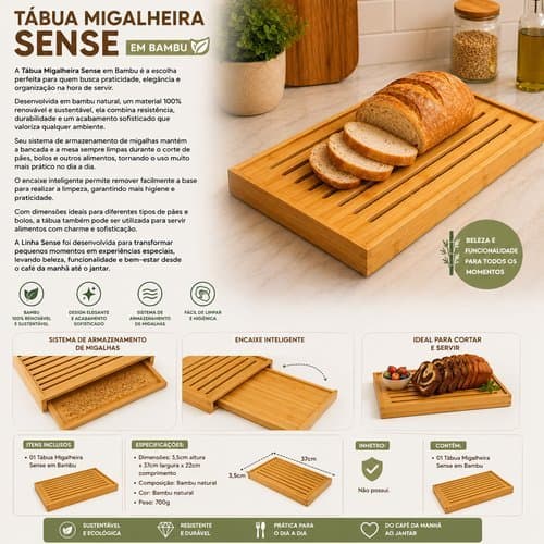 Tabua Pao Bambu Resistente Corte Armazenamento Sustentavel Pratica Cozinha
