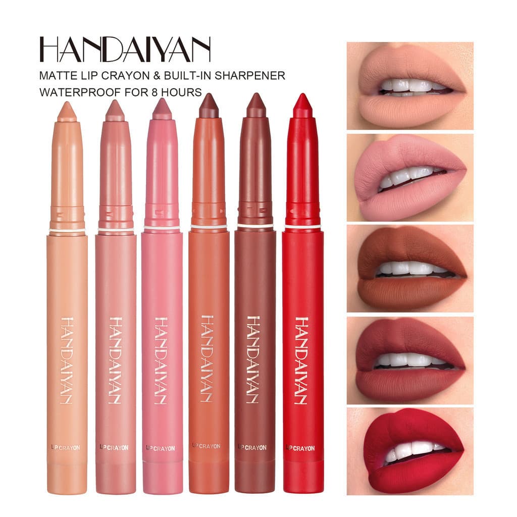 Delineador labial fosco automático, à prova d'água, copo antiaderente, delineador labial, batom, delineador labial