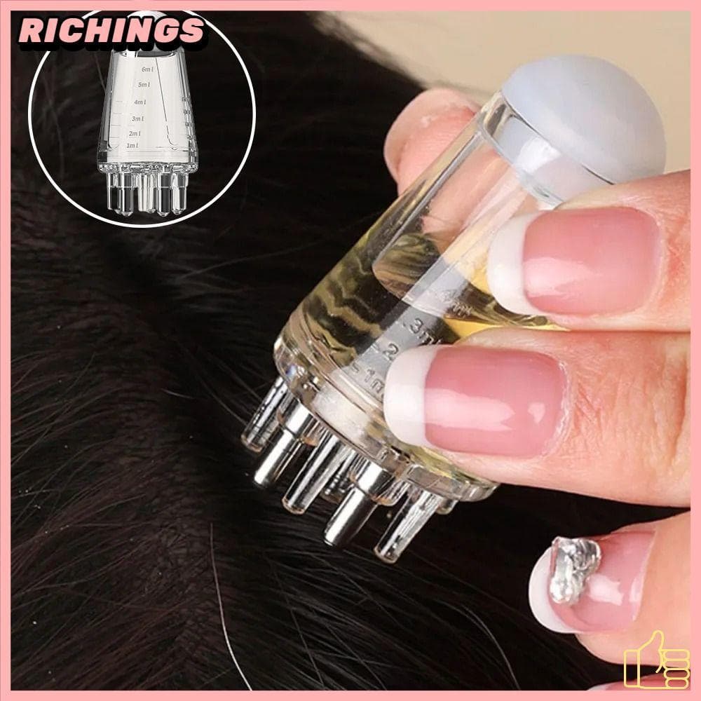 Aplicador de Óleo para Couro Cabeludo Mini, Pente Massageador Capilar, Ideal para Anti-Queda e Crescimento Capilar