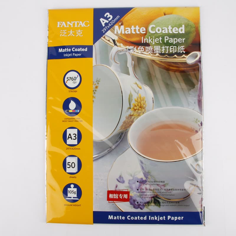 Papel jato de tinta colorido Pantac A3 105G 105G Papel colorido para impressão a jato de tinta Papel para jato de tinta