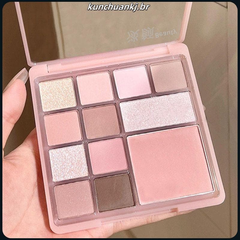 Sweet Tea Rose 1 2 cores Paleta de sombras universais fosca perolada cor terra Pseudo-Face Blush destacando paleta abran