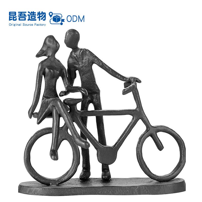 Ferro fundido bicicleta casal decoração sala de estar Desktop dia dos namorados presente aniversário decoração Metal art