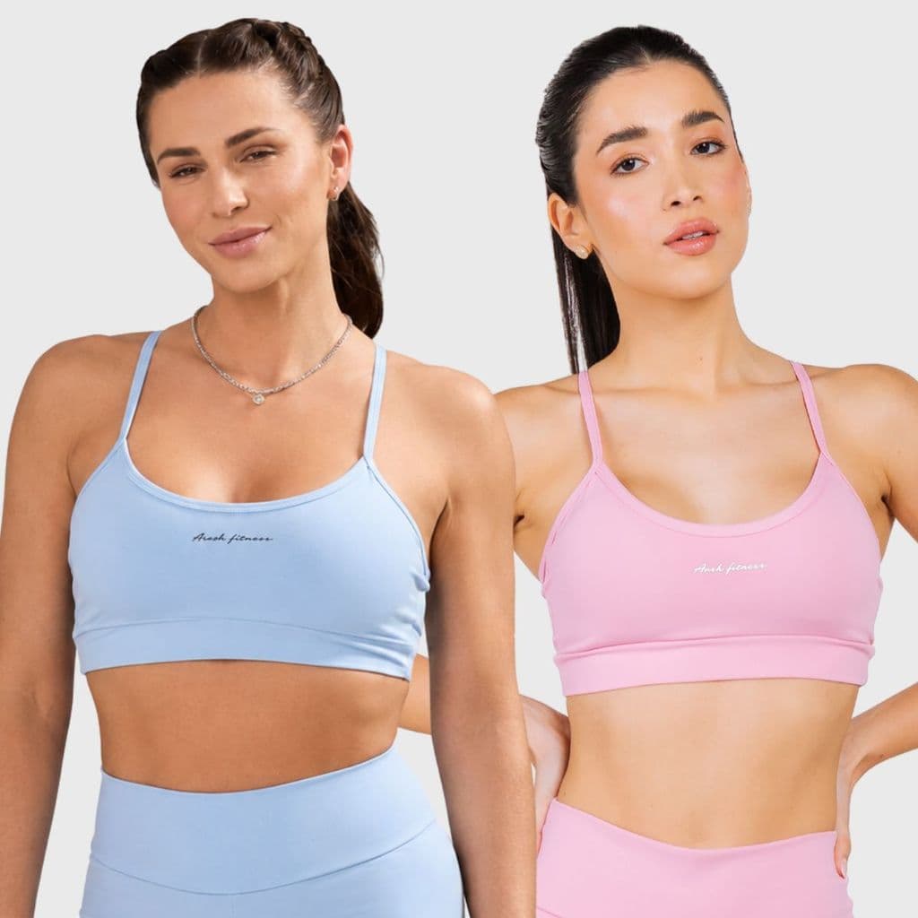 Kit 2 Top com Bojo Alcinha Fitness Poliamida Zero Transparência Compressão Alta Sustentação Academia Top Feminino