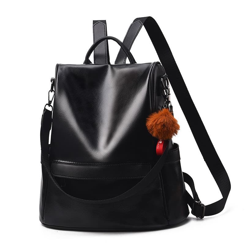 Mochila casual de grande capacidade em couro macio, estilo coreano e nova moda.