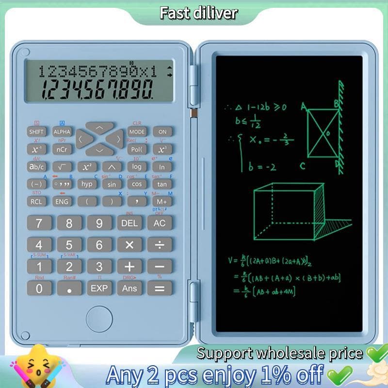 Calculadoras Científicas , Display LCD De 12 Dígitos Com Tablet De Escrita Apagável Dobrável Para Reuniões Escolares Em