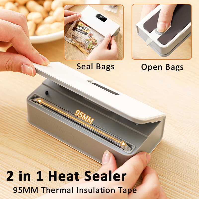 2 Em 1 Selador De Saco Plástico Mini Máquina De Selagem Térmico Recarregável Portátil Embalagem De Alimentos Sacos Térmi