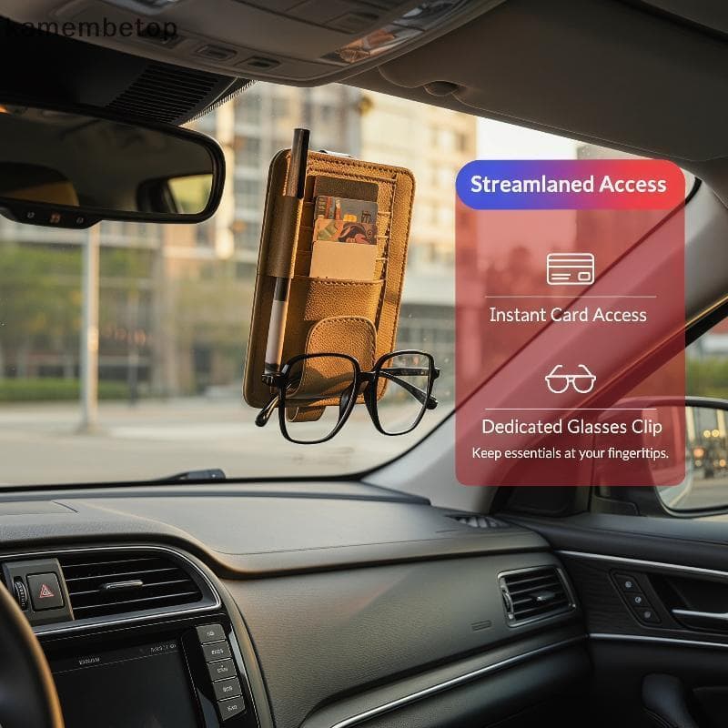 Organizador De Viseira Solar Para Carro , Cartão De Visita Multipoet , Gerenciamento De Armazenamento , Suporte De Óculo