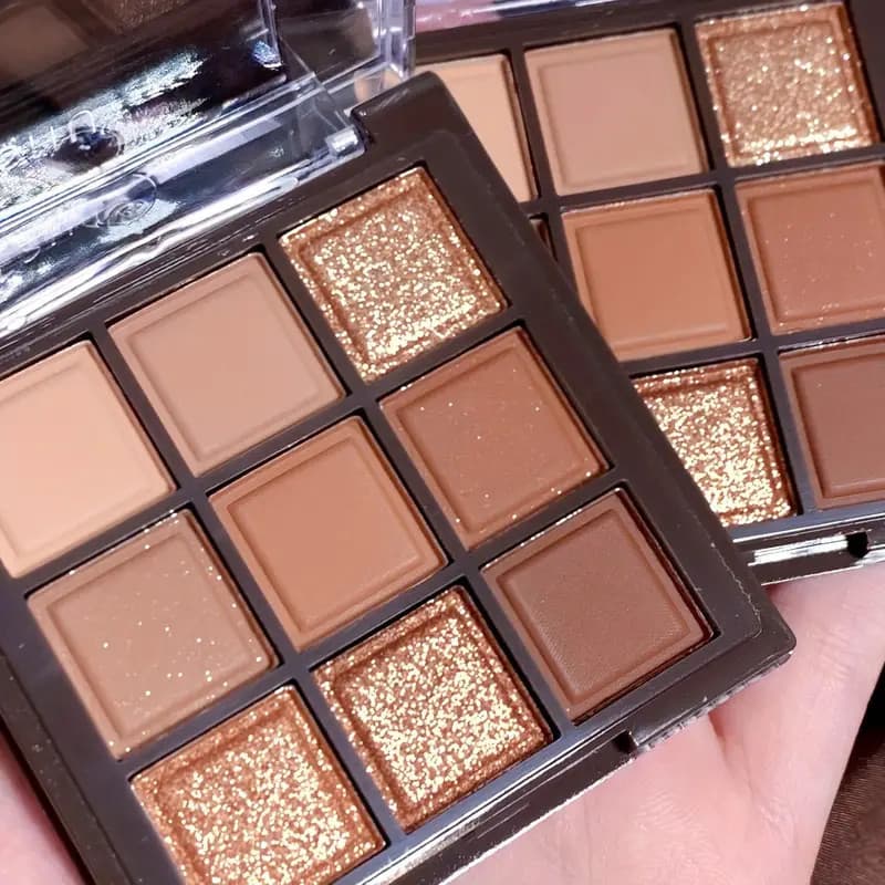 Paleta de sombras de nove cores de Chocolate, paleta de sombras foscas diárias foscas peroladas