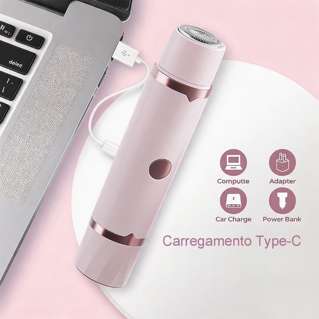 Depilador Eletrico Feminino Recarregável Removedor De Pelos Navalha Dupla- Envio rápido