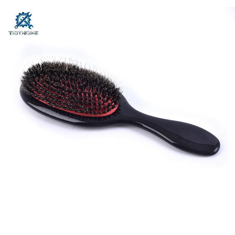 FFBR Natural Javali Cerdas Oval Antiestático Paddle Pente Couro Cabeludo Massagem Escova De Cabelo Quente
