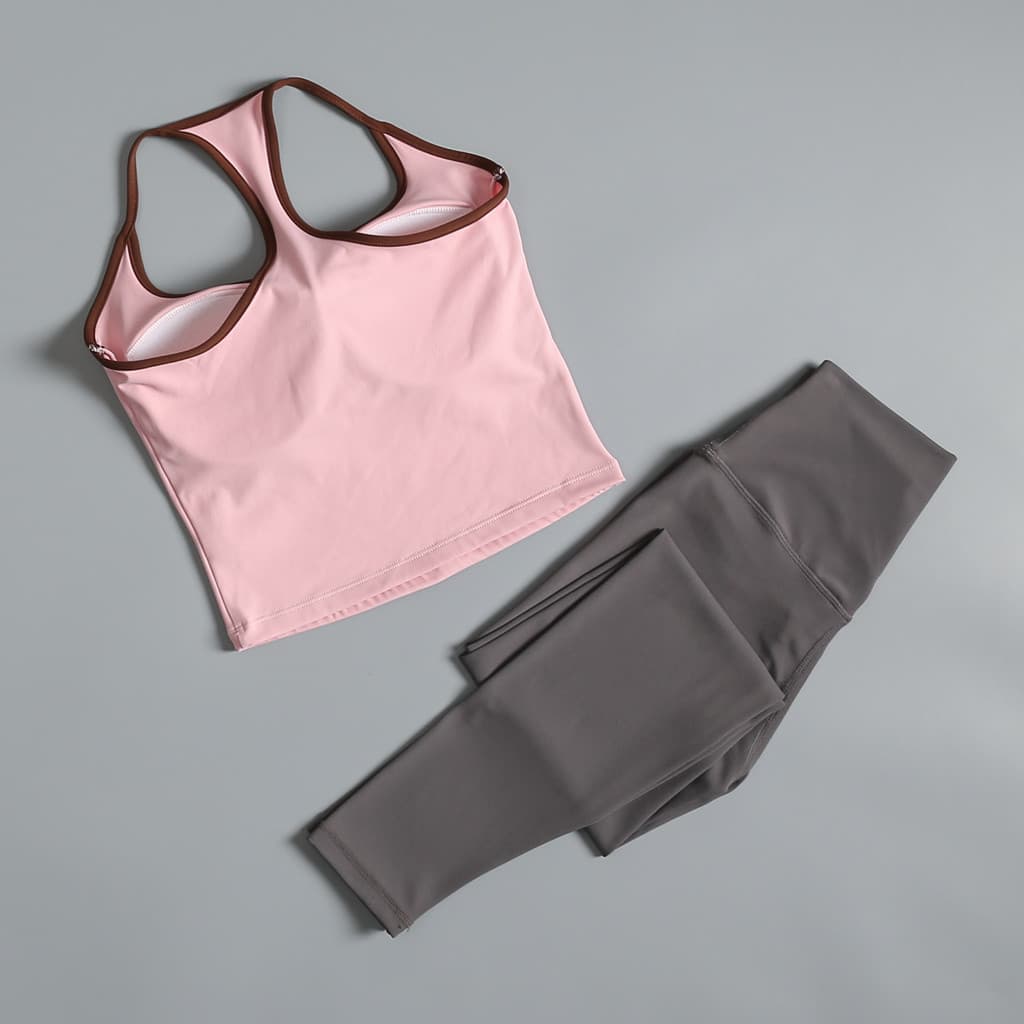 Terno de corrida de alto valor feminino verão uma peça Yoga Fitness bonito volta topo bonito mais magro olhar terno de t