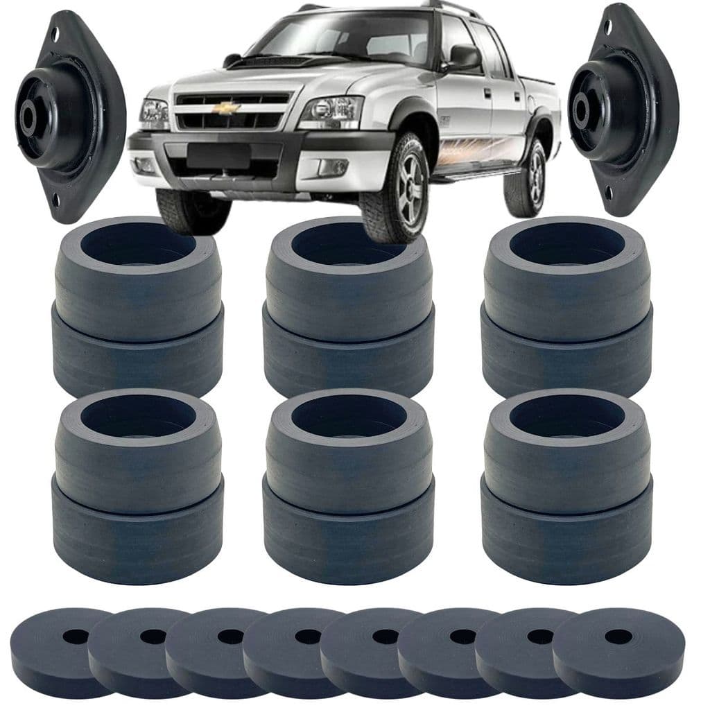 KIT CALÇO COXIM CABINE DUPLA + RADIADOR + CAÇAMBA CARROCERIA GM S10 1995 A 2011