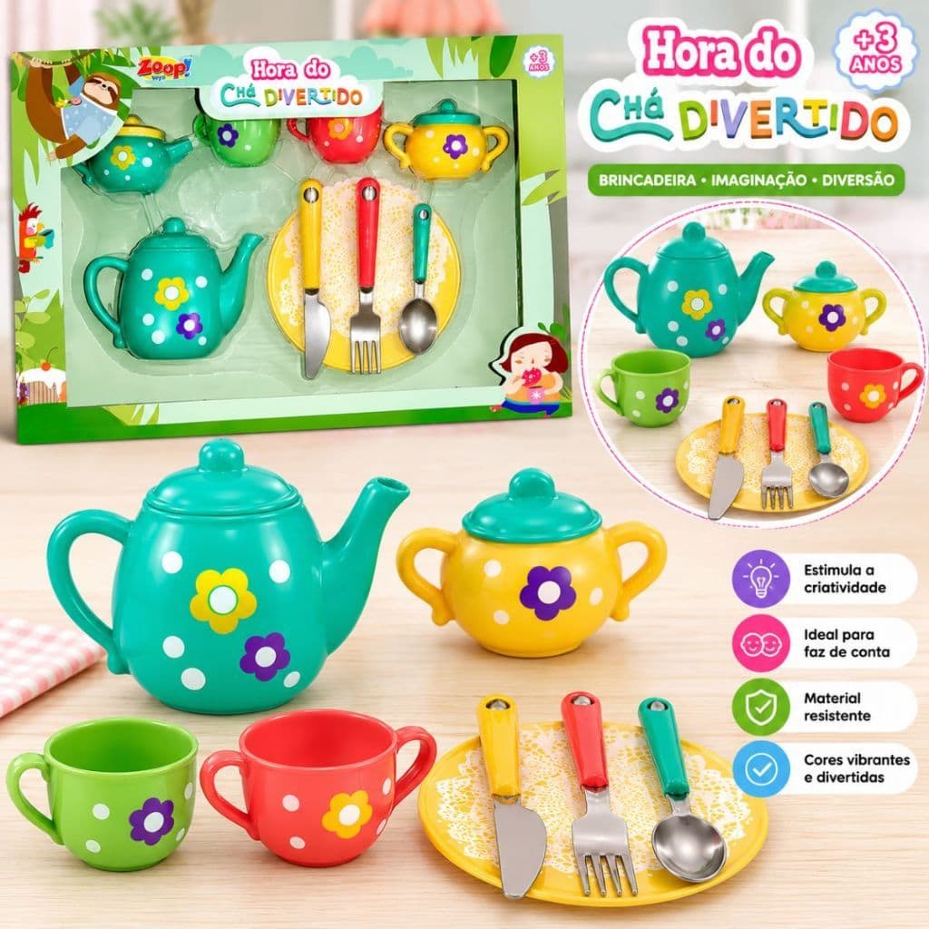 Brinquedo Kit Chá Infantil Hora do Chá Divertido