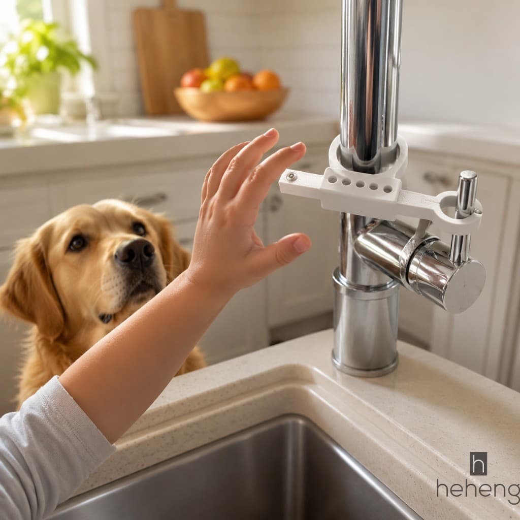 Trava Universal Para Alça De Torneira , 360 Graus Ajustável , Segurança Animais De Estimação , Sem Broca , Silicone , AB