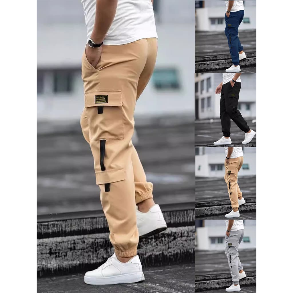 [Venda quente] Macacão masculino com vários bolsos, marca de rua alta, calças casuais retrô masculinas [envio rápido]