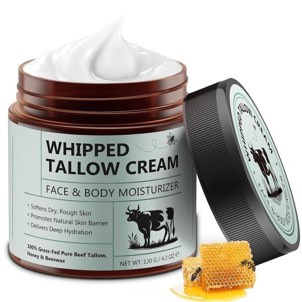 Sebo de Boi para a Pele, Bálsamo de Sebo e Mel (4,2 Oz), Hidratante Facial de Sebo, Sebo de Boi Orgânico de Gado Aliment