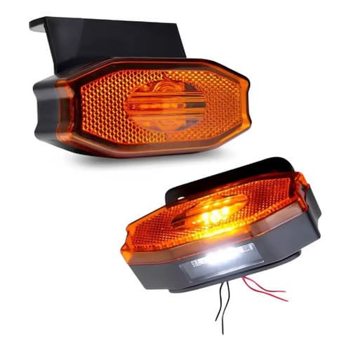 Kit 10 Lanterna Led Lateral Caminhão Carreta Baú Sider Vigia Laranja