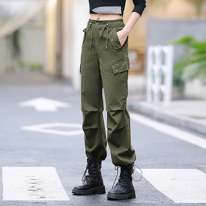 Macacão feminino 2026 novo estilo primavera outono mais magro olhar casual cintura alta americano casual camuflagem calç