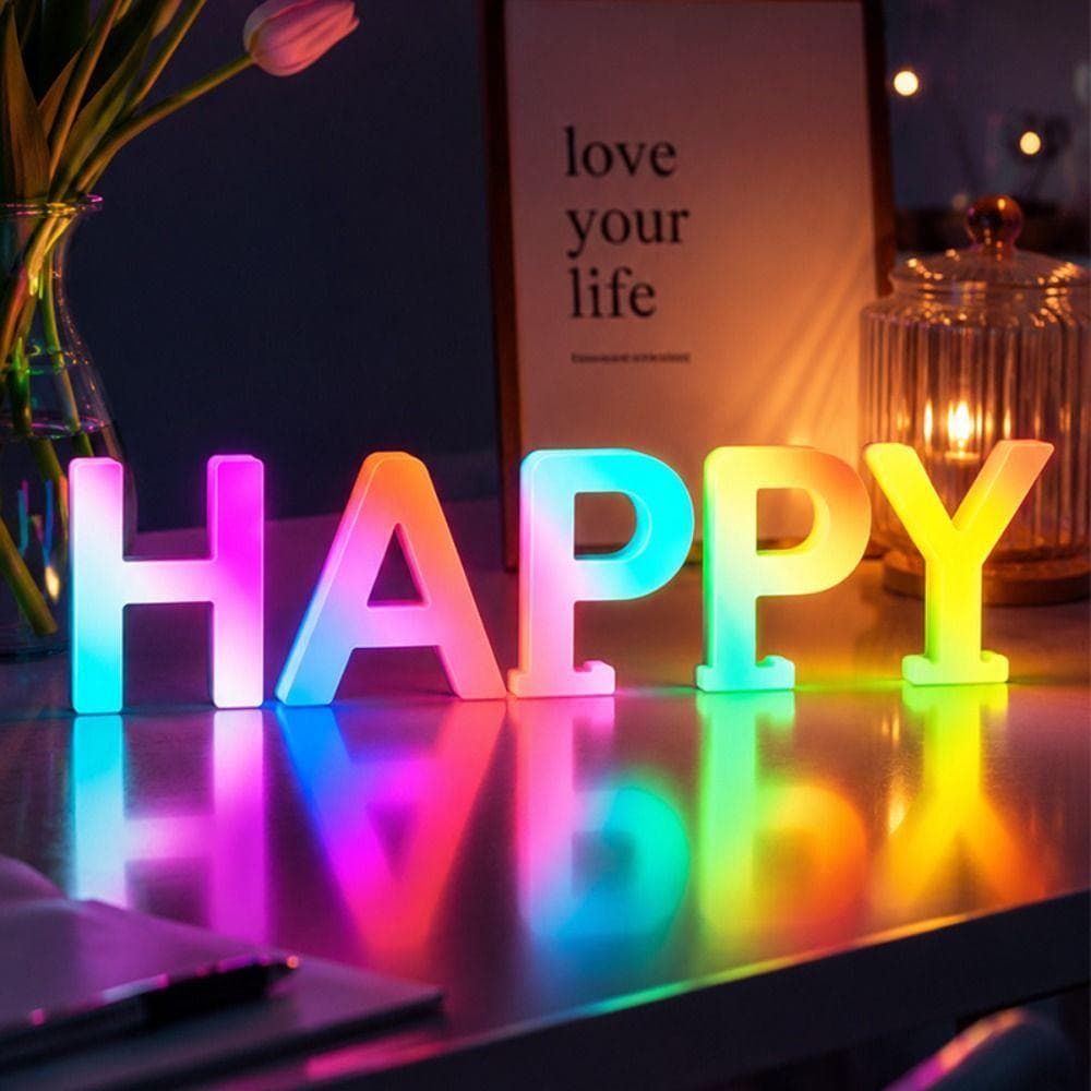Luz Do Alfabeto TEVO , Inteligente De Letras LED Com De Nome , Jogo Decorativo De Lâmpada De Número De Plástico Multicol