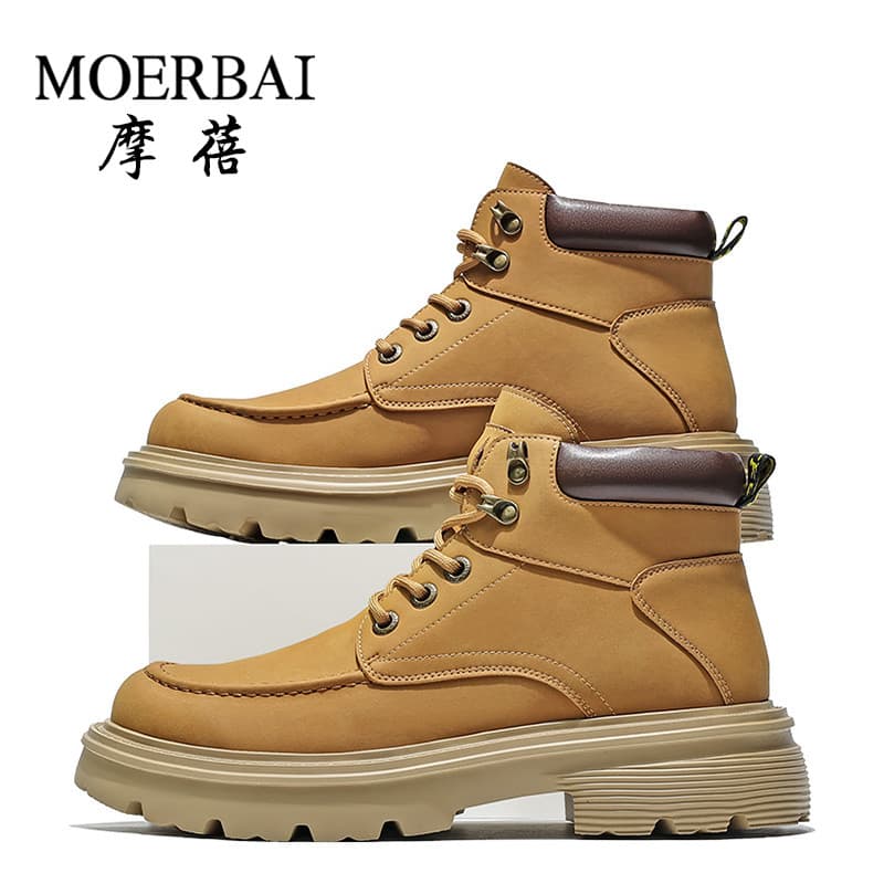 Mobe sapatos masculinos 2026 primavera novo estilo Martin botas masculinas inverno preto botas masculinas antiderrapante