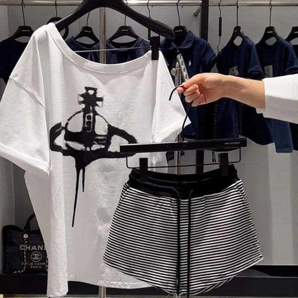 Sensação solta estilo esportivo Casual um conjunto de roupas femininas conjunto completo estilo preguiçoso capa solta mo