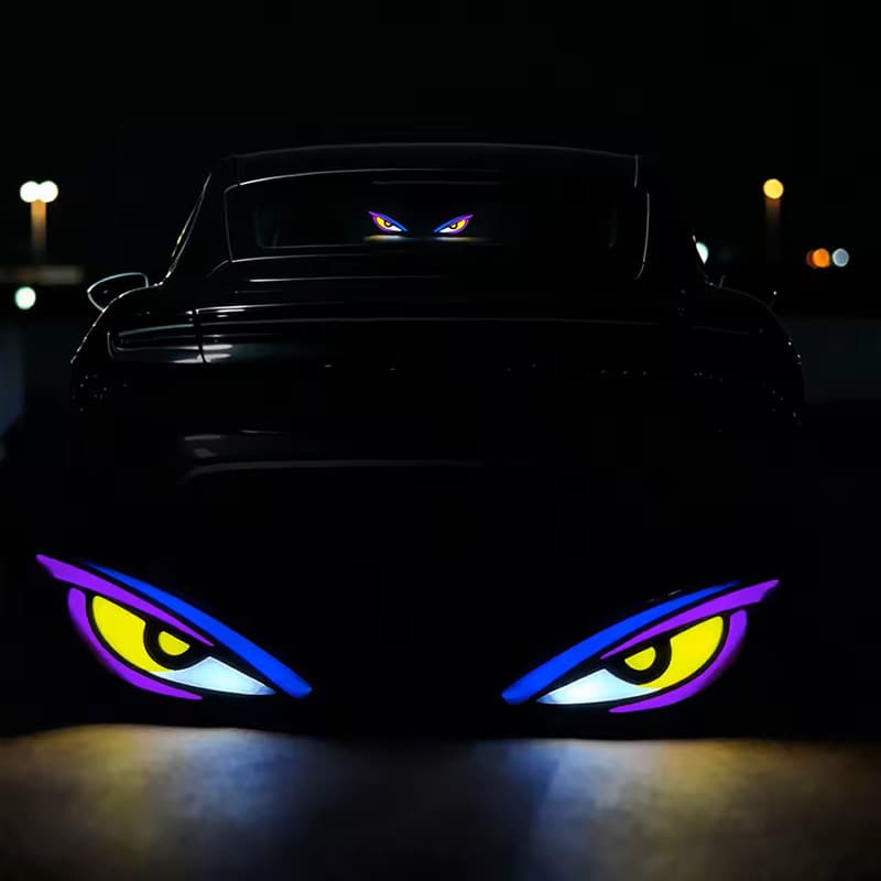 1 Pçs Novas Luzes De Advertência Movidas A Energia Solar Néon Do Carro Vibrantes RGB Efeitos De Luz Dinâmica + Design Ol