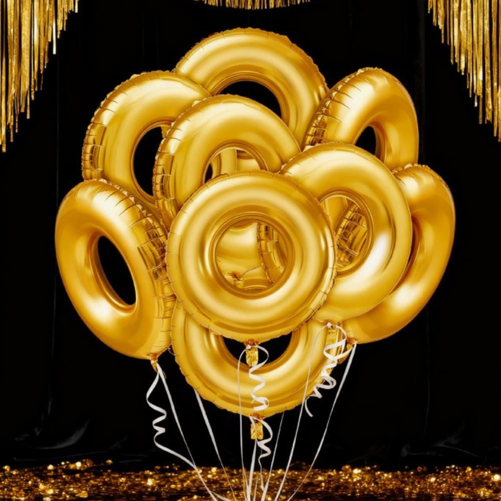 3/6/9 Pçs Novos Balões De Folha De Argola Dourada Bolas De Anel De Ouro Para Feliz Ano Novo 2026 Decoração De Festa De A