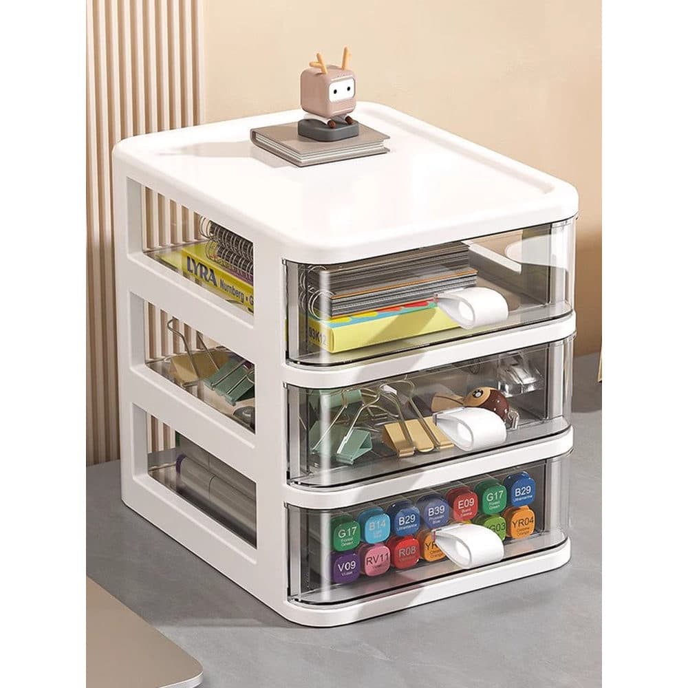 Caixa de armazenamento de mesa transparente transparente pequena gaveta organizador de mesa Multi-camada caixa de armaze