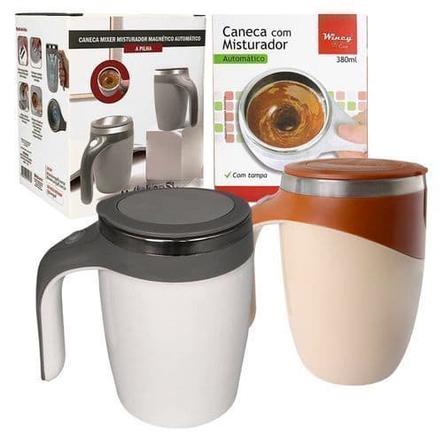 ⚡PROMOÇÃO Caneca Mixer Elétrica Inox Automática 380ml Café Shake Proteína Portátil Bateria Recarregável 👉 FRETE GRÁTIS
