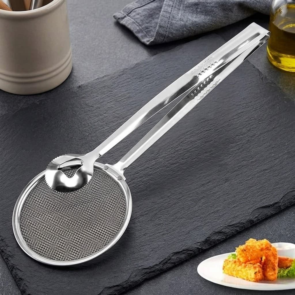 Escumadeira Para Fritura Pegador De Inox Peneira Malha Fina Alta Qualidade