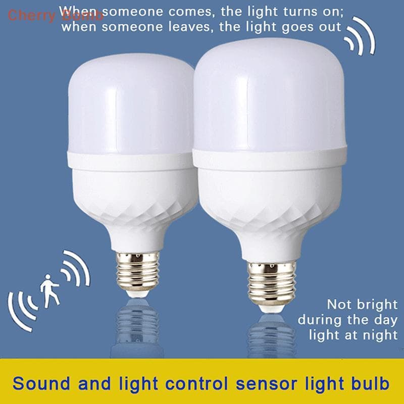 (Bomba Cereja) Sensor De Lâmpada De Indução Liga/Desliga Automática Movimento Automático LED Inteligente Ativada Por Voz