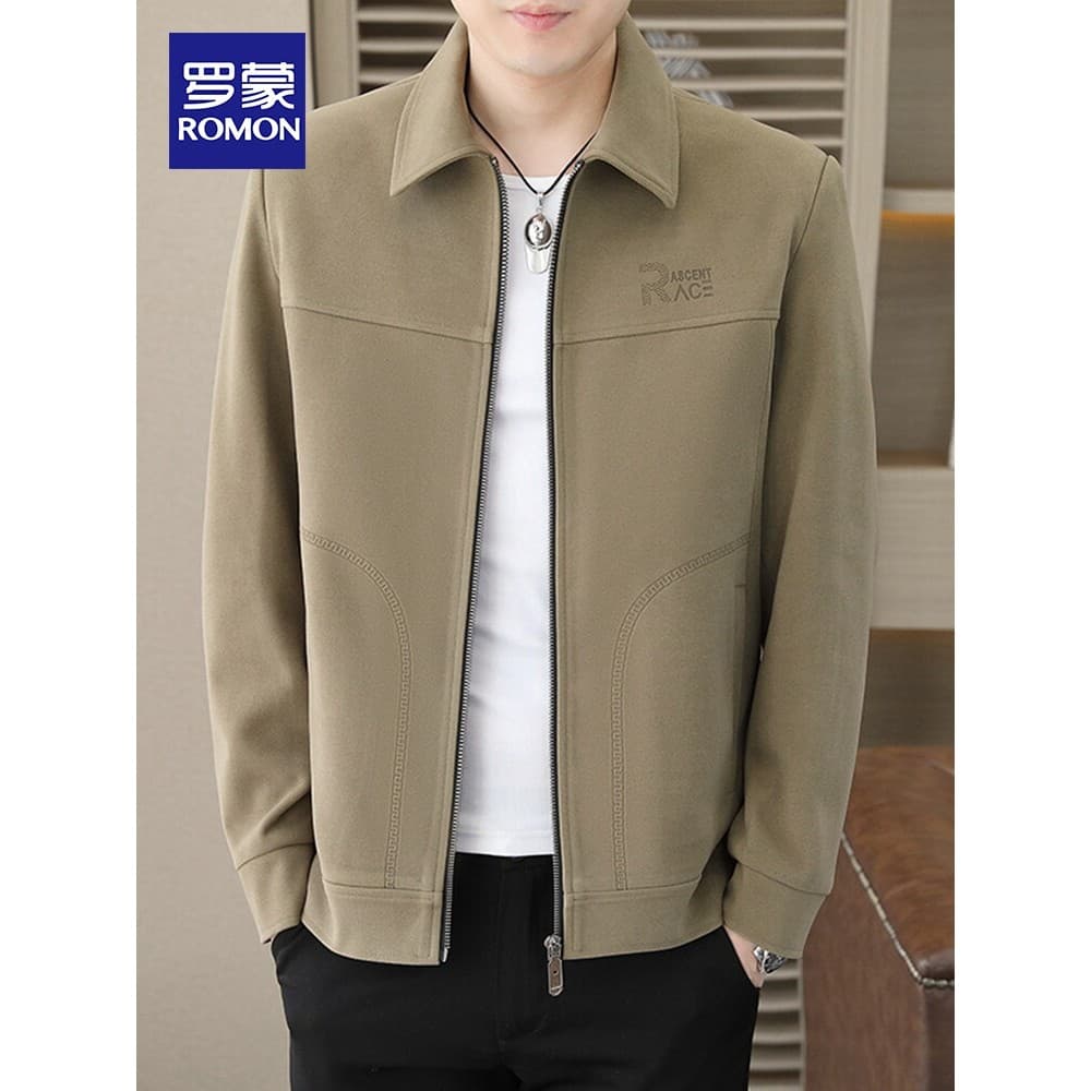 Lomon primavera novo estilo jaqueta masculina lapela zíper moda Casual Workwear All-Match curto solto na moda jaqueta ma