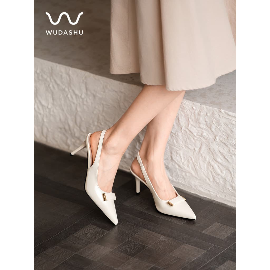 Tio Wu Estilo Francês Dedo Apontado Fivela Quadrada Sandálias Stiletto Mulheres Verão Novo Estilo Voltar Vazio Salto Alt