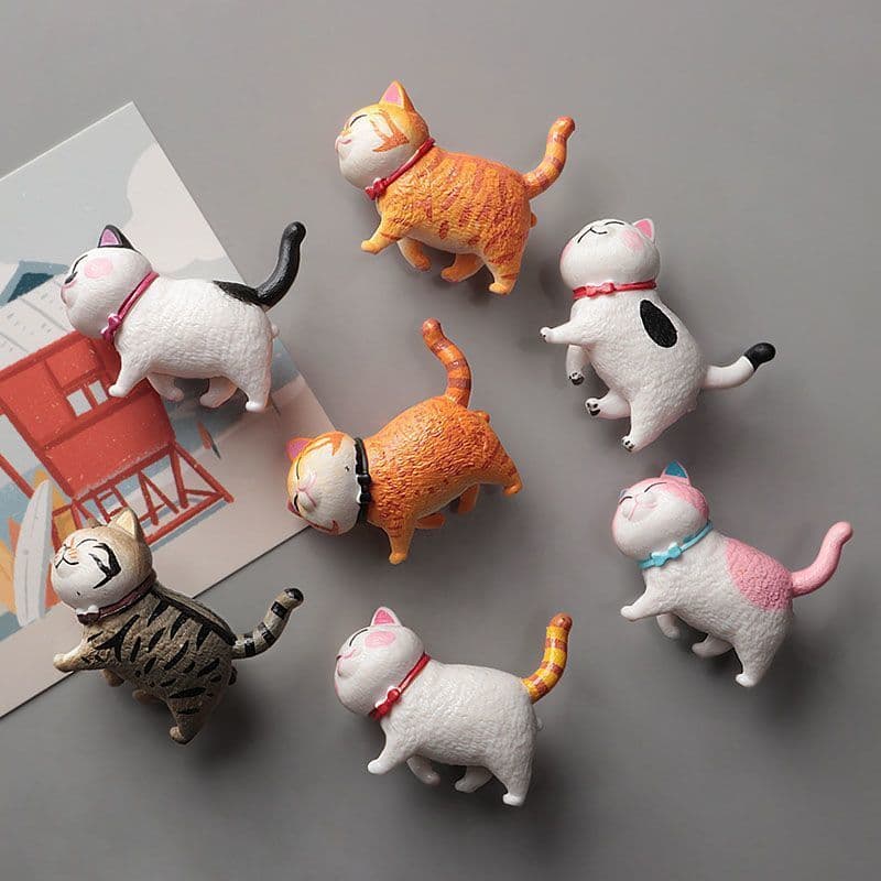 [Novidades] Adesivos criativos de geladeira de gato fofo Adesivos magnéticos Adesivos de parede Decorações para casa Ped