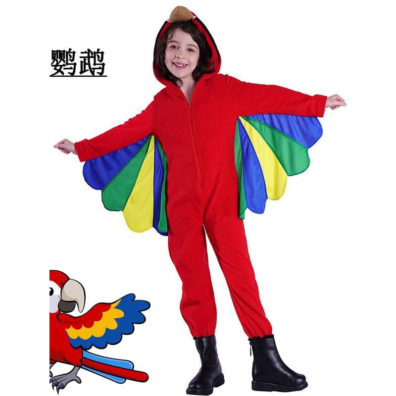 Novo estilo crianças papagaio traje Halloween Animal traje pássaros pássaros festa de jardim de infância evento desempen