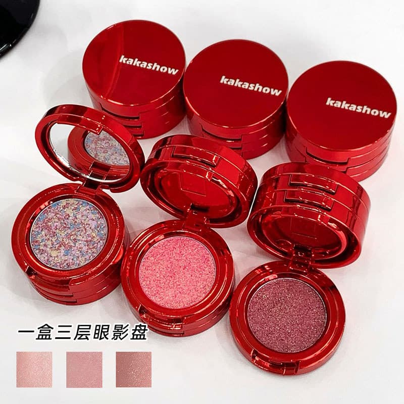 Paleta de sombras Tricolor para iniciantes, perolado, piscante, polarizado, brilho fino, estudante, diário, iniciante, p