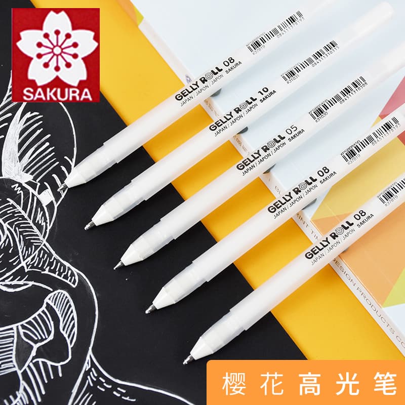 Sakura Marcador Desenho para iniciantes Marcador de cores branco pintado à mão diy Design criativo Pintura artística Car
