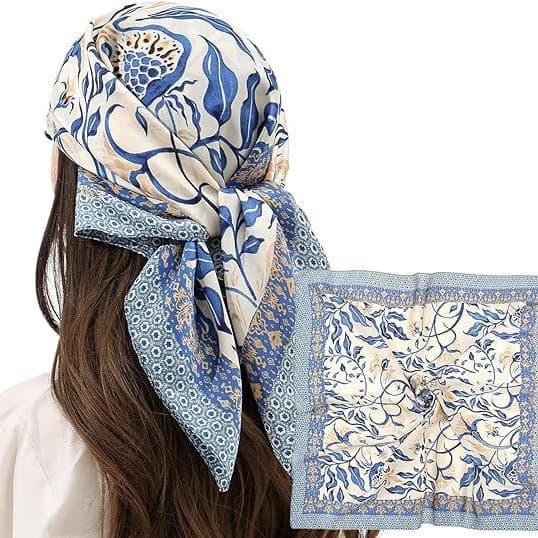 70 * 70cm Feminino Grande Impressão Lenço Quadrado Luz Fina Primavera Verão Proteção Solar Cachecol Multi-Uso Pescoço Ca