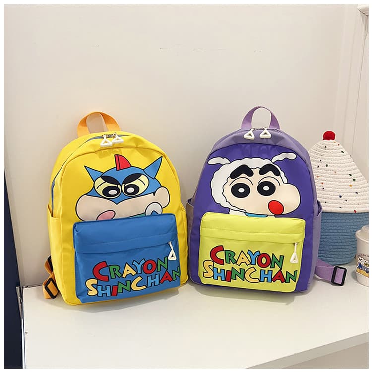 Nova mochila fofa com design exclusivo do Crayon Shin-chan, mochila escolar casual estilo ins para meninas, mochila vers
