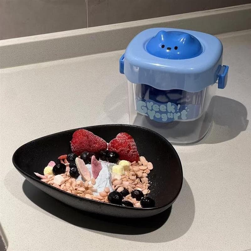 Filtro de iogurte grego caseiro seco estrangulamento iogurte soro de leite separador criativo dos desenhos animados iogu