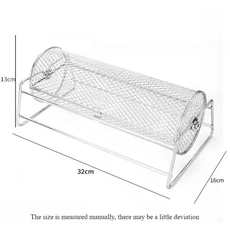 Aço Inoxidável Assar Rotativo Tambor Forno Grill Para Amendoim Frutas Secas Grãos De Café Ao Ar Livre Churrasco Suprimen