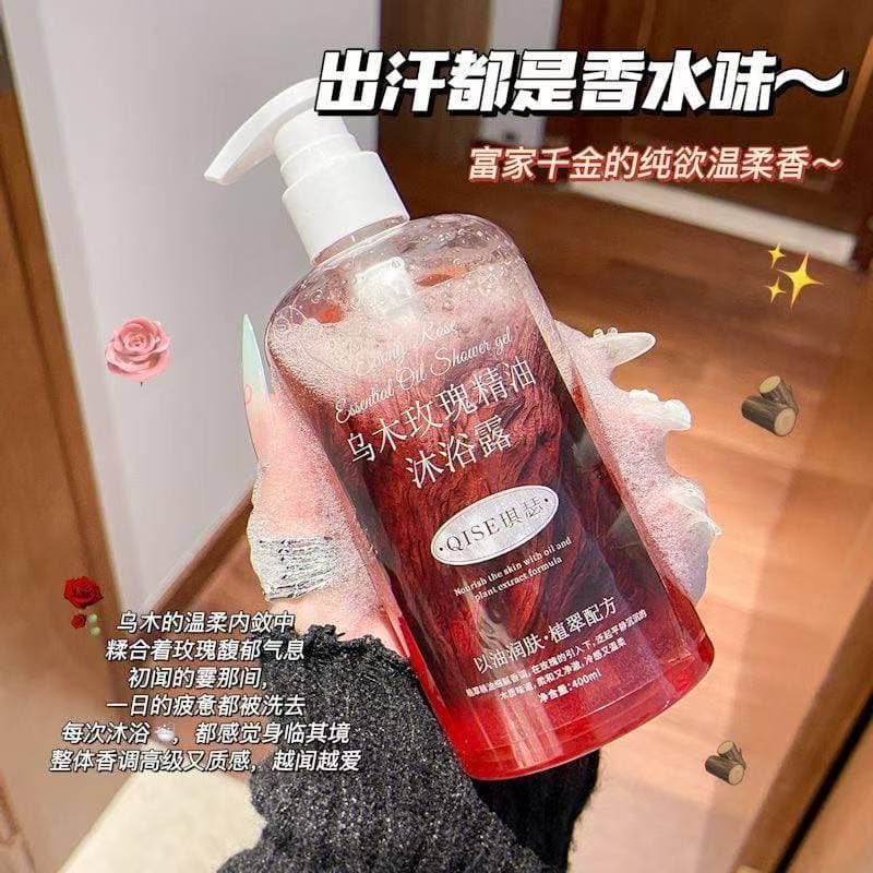 Rosa ébano Gel de banho óleo de banho rico espuma limpeza profunda controle de óleo hidratante suave hidratante calmante